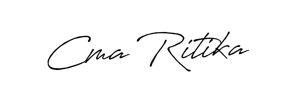 The best way (Antro_Vectra_Bolder) to make a short signature is to pick only two or three words in your name. The name Cma Ritika include a total of six letters. For converting this name. Cma Ritika signature style 7 images and pictures png