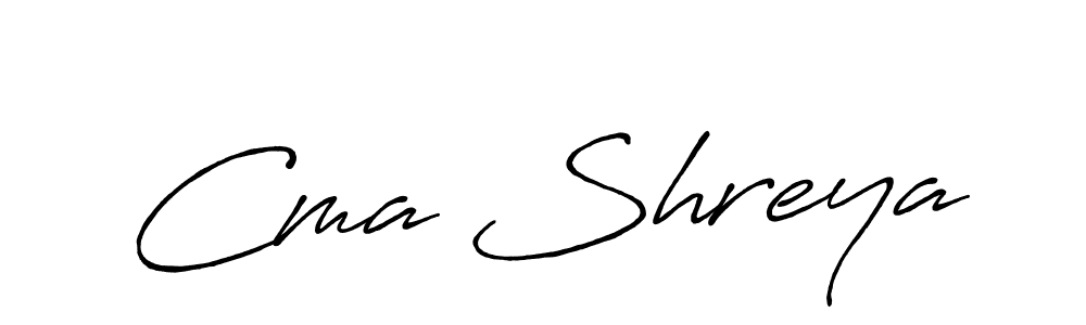 Make a beautiful signature design for name Cma Shreya. With this signature (Antro_Vectra_Bolder) style, you can create a handwritten signature for free. Cma Shreya signature style 7 images and pictures png