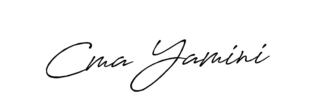 Make a beautiful signature design for name Cma Yamini. With this signature (Antro_Vectra_Bolder) style, you can create a handwritten signature for free. Cma Yamini signature style 7 images and pictures png