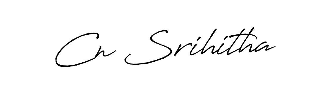 Create a beautiful signature design for name Cn Srihitha. With this signature (Antro_Vectra_Bolder) fonts, you can make a handwritten signature for free. Cn Srihitha signature style 7 images and pictures png