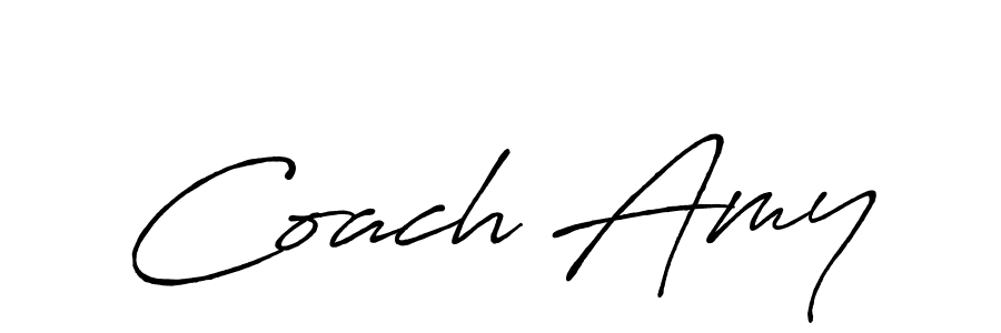 Make a beautiful signature design for name Coach Amy. With this signature (Antro_Vectra_Bolder) style, you can create a handwritten signature for free. Coach Amy signature style 7 images and pictures png