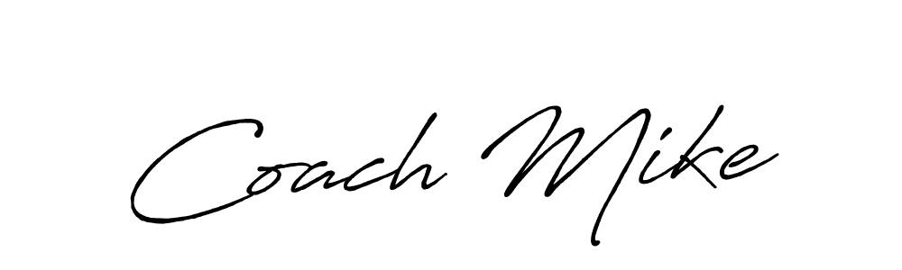 Similarly Antro_Vectra_Bolder is the best handwritten signature design. Signature creator online .You can use it as an online autograph creator for name Coach Mike. Coach Mike signature style 7 images and pictures png