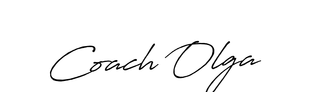 The best way (Antro_Vectra_Bolder) to make a short signature is to pick only two or three words in your name. The name Coach Olga include a total of six letters. For converting this name. Coach Olga signature style 7 images and pictures png