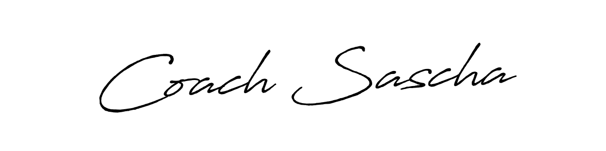 Create a beautiful signature design for name Coach Sascha. With this signature (Antro_Vectra_Bolder) fonts, you can make a handwritten signature for free. Coach Sascha signature style 7 images and pictures png