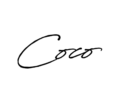 if you are searching for the best signature style for your name Coco. so please give up your signature search. here we have designed multiple signature styles  using Antro_Vectra_Bolder. Coco signature style 7 images and pictures png