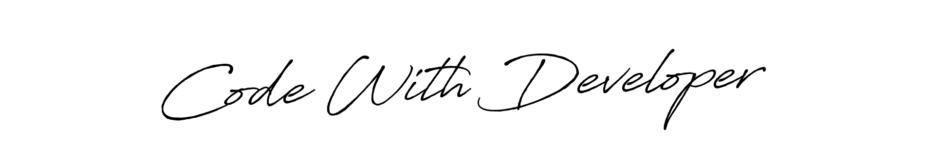 Antro_Vectra_Bolder is a professional signature style that is perfect for those who want to add a touch of class to their signature. It is also a great choice for those who want to make their signature more unique. Get Code With Developer name to fancy signature for free. Code With Developer signature style 7 images and pictures png