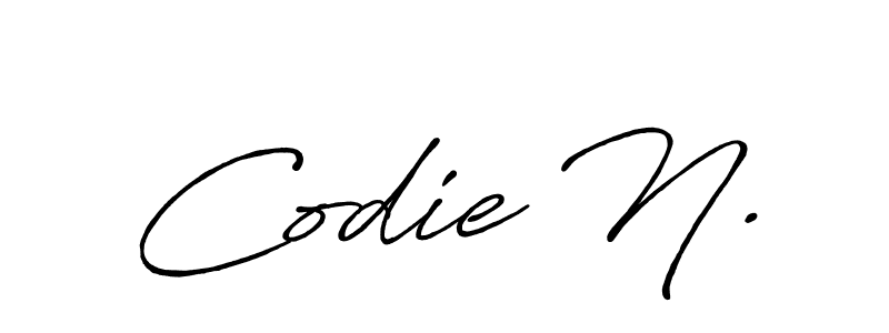 Also You can easily find your signature by using the search form. We will create Codie N. name handwritten signature images for you free of cost using Antro_Vectra_Bolder sign style. Codie N. signature style 7 images and pictures png