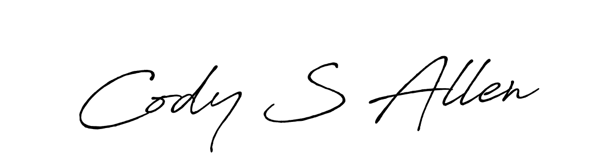 How to make Cody S Allen signature? Antro_Vectra_Bolder is a professional autograph style. Create handwritten signature for Cody S Allen name. Cody S Allen signature style 7 images and pictures png