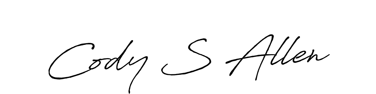 It looks lik you need a new signature style for name Cody S Allen. Design unique handwritten (Antro_Vectra_Bolder) signature with our free signature maker in just a few clicks. Cody S Allen signature style 7 images and pictures png