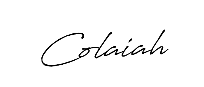 How to make Colaiah name signature. Use Antro_Vectra_Bolder style for creating short signs online. This is the latest handwritten sign. Colaiah signature style 7 images and pictures png