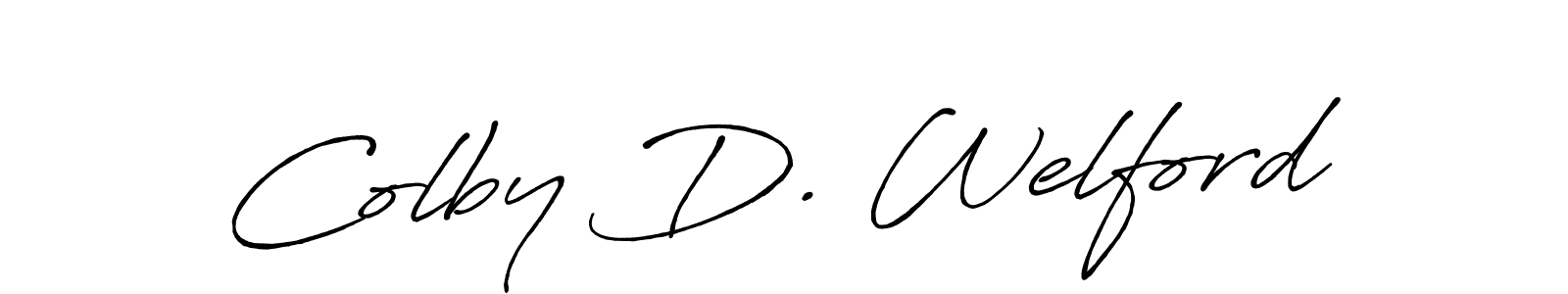 How to make Colby D. Welford name signature. Use Antro_Vectra_Bolder style for creating short signs online. This is the latest handwritten sign. Colby D. Welford signature style 7 images and pictures png