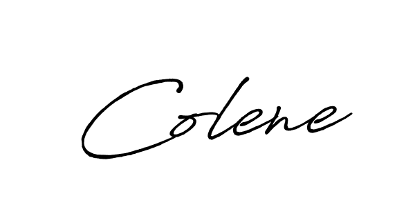 How to make Colene name signature. Use Antro_Vectra_Bolder style for creating short signs online. This is the latest handwritten sign. Colene signature style 7 images and pictures png