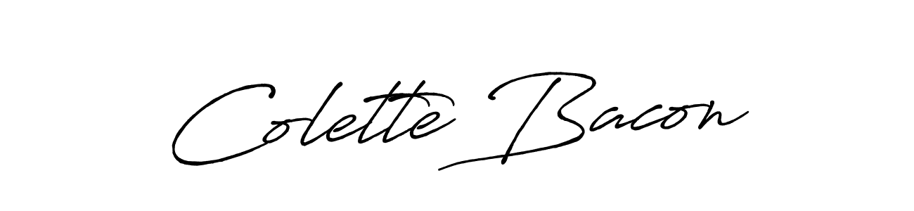 Design your own signature with our free online signature maker. With this signature software, you can create a handwritten (Antro_Vectra_Bolder) signature for name Colette Bacon. Colette Bacon signature style 7 images and pictures png