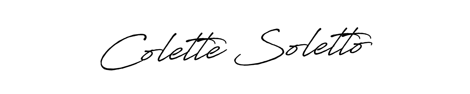 Use a signature maker to create a handwritten signature online. With this signature software, you can design (Antro_Vectra_Bolder) your own signature for name Colette Soletto. Colette Soletto signature style 7 images and pictures png