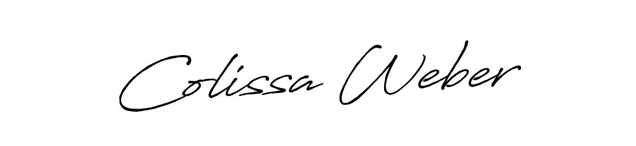 Create a beautiful signature design for name Colissa Weber. With this signature (Antro_Vectra_Bolder) fonts, you can make a handwritten signature for free. Colissa Weber signature style 7 images and pictures png