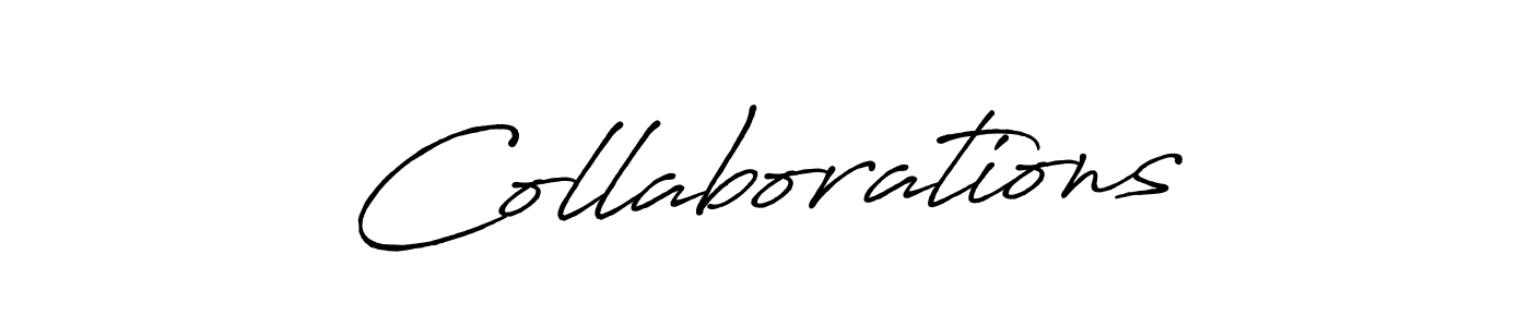 Similarly Antro_Vectra_Bolder is the best handwritten signature design. Signature creator online .You can use it as an online autograph creator for name Collaborations. Collaborations signature style 7 images and pictures png