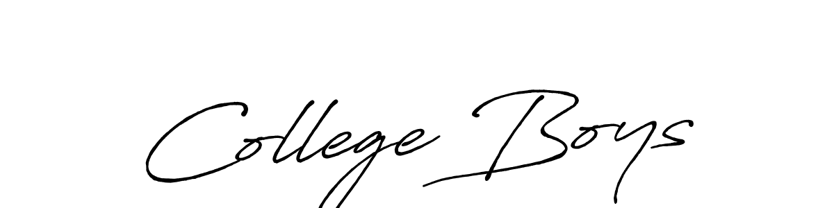 Create a beautiful signature design for name College Boys. With this signature (Antro_Vectra_Bolder) fonts, you can make a handwritten signature for free. College Boys signature style 7 images and pictures png