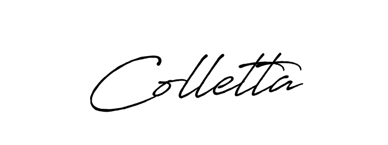 Colletta stylish signature style. Best Handwritten Sign (Antro_Vectra_Bolder) for my name. Handwritten Signature Collection Ideas for my name Colletta. Colletta signature style 7 images and pictures png
