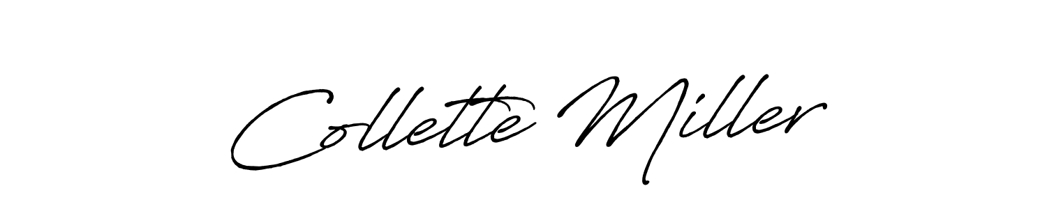 How to make Collette Miller name signature. Use Antro_Vectra_Bolder style for creating short signs online. This is the latest handwritten sign. Collette Miller signature style 7 images and pictures png