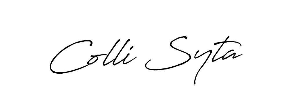 Once you've used our free online signature maker to create your best signature Antro_Vectra_Bolder style, it's time to enjoy all of the benefits that Colli Syta name signing documents. Colli Syta signature style 7 images and pictures png