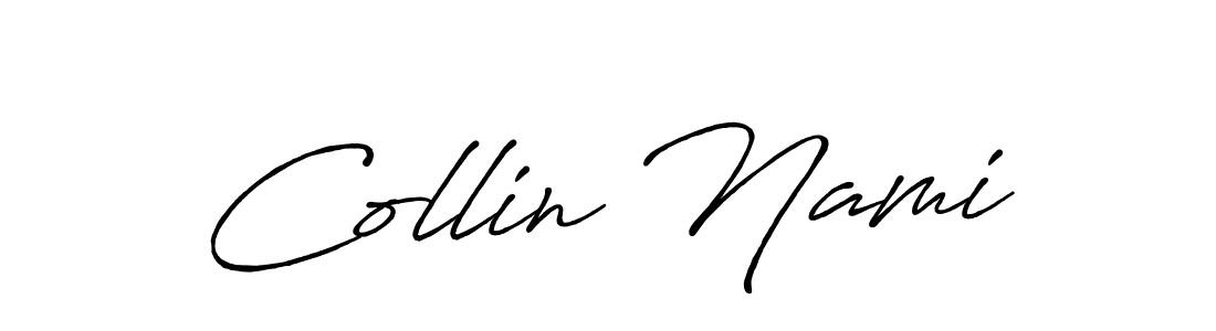 Make a beautiful signature design for name Collin Nami. With this signature (Antro_Vectra_Bolder) style, you can create a handwritten signature for free. Collin Nami signature style 7 images and pictures png
