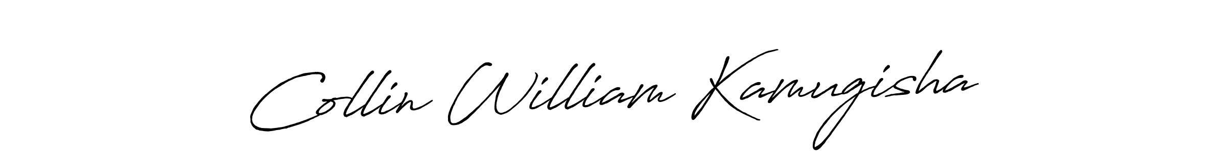 Create a beautiful signature design for name Collin William Kamugisha. With this signature (Antro_Vectra_Bolder) fonts, you can make a handwritten signature for free. Collin William Kamugisha signature style 7 images and pictures png