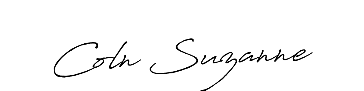 Make a beautiful signature design for name Coln Suzanne. With this signature (Antro_Vectra_Bolder) style, you can create a handwritten signature for free. Coln Suzanne signature style 7 images and pictures png