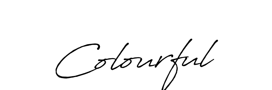 Make a beautiful signature design for name Colourful. With this signature (Antro_Vectra_Bolder) style, you can create a handwritten signature for free. Colourful signature style 7 images and pictures png