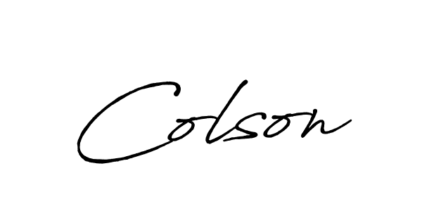 Make a beautiful signature design for name Colson. With this signature (Antro_Vectra_Bolder) style, you can create a handwritten signature for free. Colson signature style 7 images and pictures png