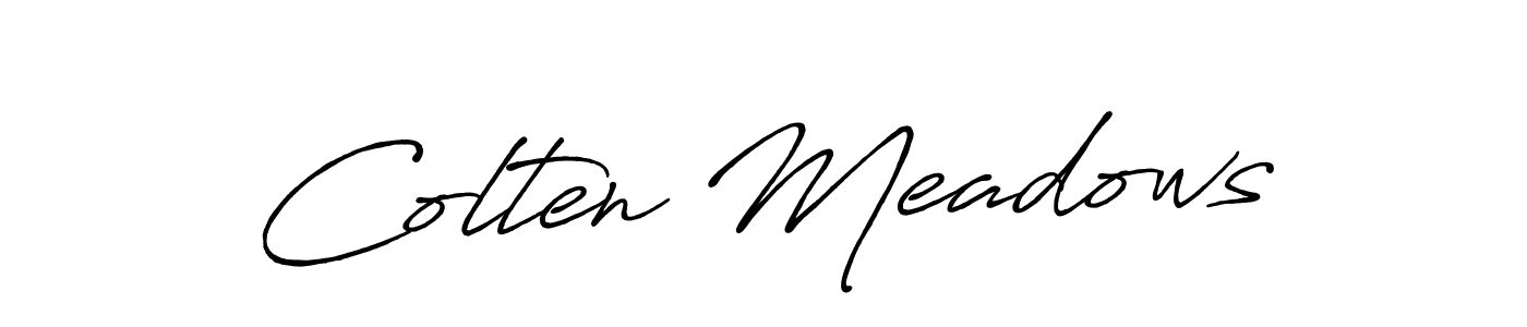 Antro_Vectra_Bolder is a professional signature style that is perfect for those who want to add a touch of class to their signature. It is also a great choice for those who want to make their signature more unique. Get Colten Meadows name to fancy signature for free. Colten Meadows signature style 7 images and pictures png