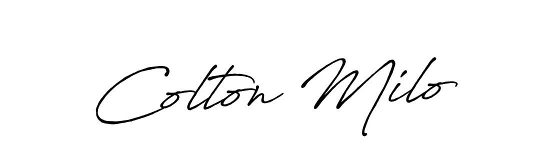 Use a signature maker to create a handwritten signature online. With this signature software, you can design (Antro_Vectra_Bolder) your own signature for name Colton Milo. Colton Milo signature style 7 images and pictures png