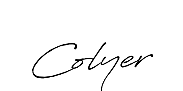 Make a beautiful signature design for name Colyer. With this signature (Antro_Vectra_Bolder) style, you can create a handwritten signature for free. Colyer signature style 7 images and pictures png