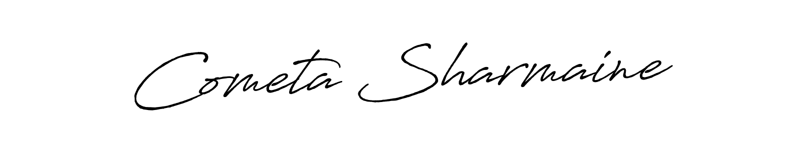 The best way (Antro_Vectra_Bolder) to make a short signature is to pick only two or three words in your name. The name Cometa Sharmaine include a total of six letters. For converting this name. Cometa Sharmaine signature style 7 images and pictures png