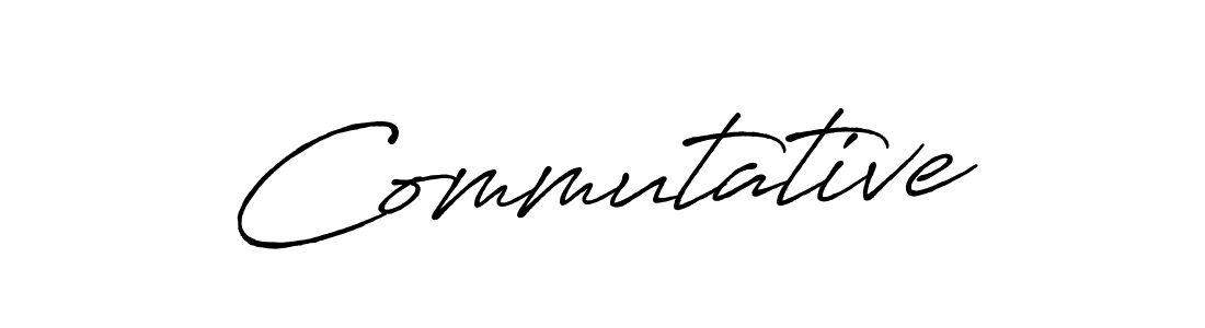 Use a signature maker to create a handwritten signature online. With this signature software, you can design (Antro_Vectra_Bolder) your own signature for name Commutative. Commutative signature style 7 images and pictures png