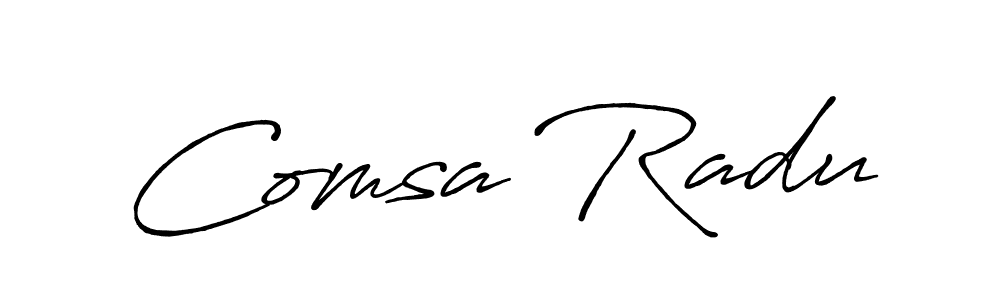 Design your own signature with our free online signature maker. With this signature software, you can create a handwritten (Antro_Vectra_Bolder) signature for name Comsa Radu. Comsa Radu signature style 7 images and pictures png