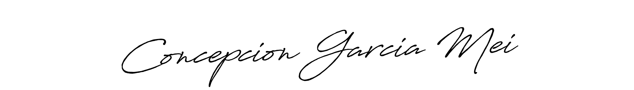 Create a beautiful signature design for name Concepcion Garcia Mei. With this signature (Antro_Vectra_Bolder) fonts, you can make a handwritten signature for free. Concepcion Garcia Mei signature style 7 images and pictures png