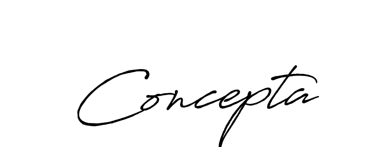 Use a signature maker to create a handwritten signature online. With this signature software, you can design (Antro_Vectra_Bolder) your own signature for name Concepta. Concepta signature style 7 images and pictures png