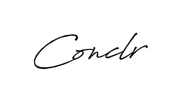 Create a beautiful signature design for name Conclr. With this signature (Antro_Vectra_Bolder) fonts, you can make a handwritten signature for free. Conclr signature style 7 images and pictures png