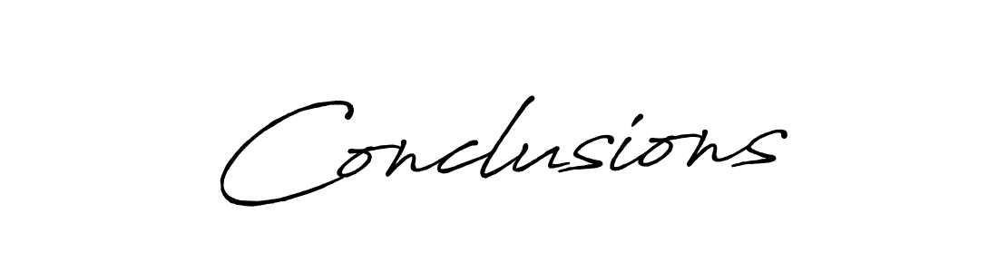 Conclusions stylish signature style. Best Handwritten Sign (Antro_Vectra_Bolder) for my name. Handwritten Signature Collection Ideas for my name Conclusions. Conclusions signature style 7 images and pictures png