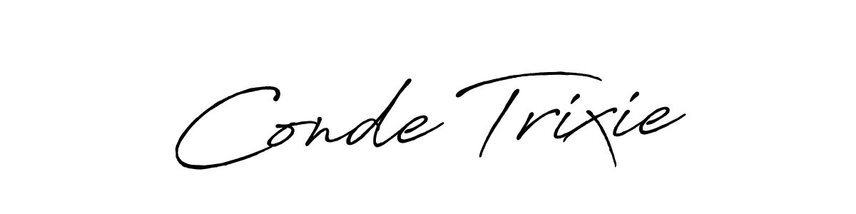 Similarly Antro_Vectra_Bolder is the best handwritten signature design. Signature creator online .You can use it as an online autograph creator for name Conde Trixie. Conde Trixie signature style 7 images and pictures png