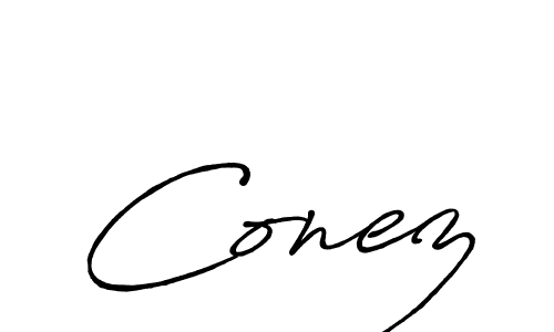 The best way (Antro_Vectra_Bolder) to make a short signature is to pick only two or three words in your name. The name Conez include a total of six letters. For converting this name. Conez signature style 7 images and pictures png