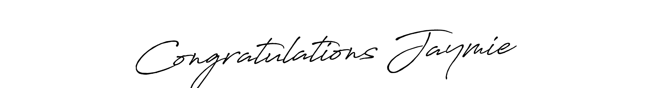 Similarly Antro_Vectra_Bolder is the best handwritten signature design. Signature creator online .You can use it as an online autograph creator for name Congratulations Jaymie. Congratulations Jaymie signature style 7 images and pictures png