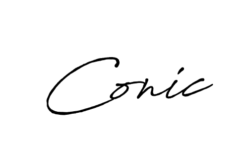 How to make Conic signature? Antro_Vectra_Bolder is a professional autograph style. Create handwritten signature for Conic name. Conic signature style 7 images and pictures png