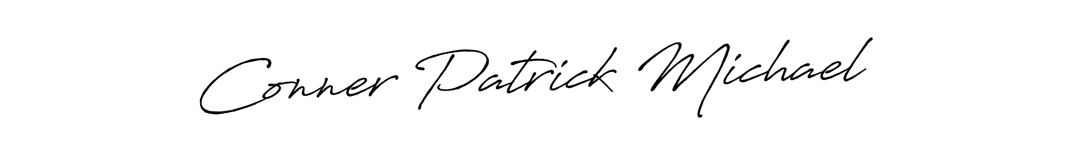 Make a beautiful signature design for name Conner Patrick Michael. With this signature (Antro_Vectra_Bolder) style, you can create a handwritten signature for free. Conner Patrick Michael signature style 7 images and pictures png