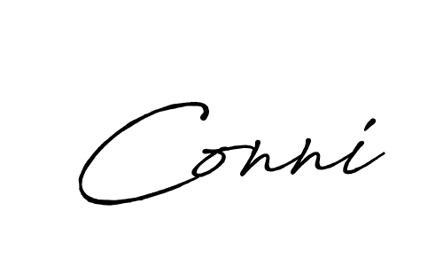 The best way (Antro_Vectra_Bolder) to make a short signature is to pick only two or three words in your name. The name Conni include a total of six letters. For converting this name. Conni signature style 7 images and pictures png
