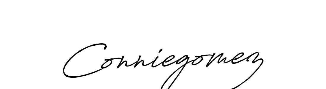 Make a beautiful signature design for name Conniegomez. With this signature (Antro_Vectra_Bolder) style, you can create a handwritten signature for free. Conniegomez signature style 7 images and pictures png