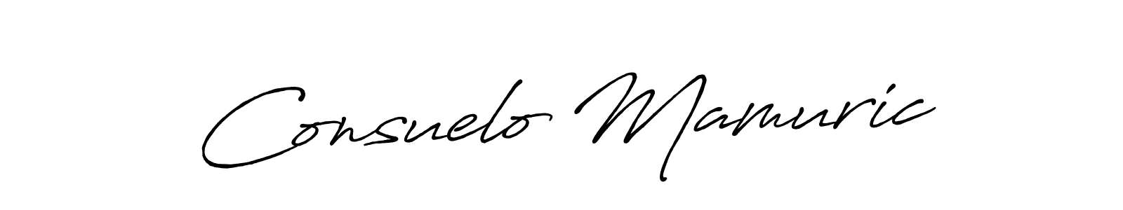 How to make Consuelo Mamuric name signature. Use Antro_Vectra_Bolder style for creating short signs online. This is the latest handwritten sign. Consuelo Mamuric signature style 7 images and pictures png