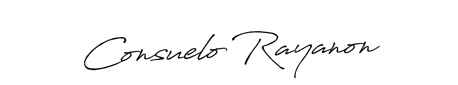Make a beautiful signature design for name Consuelo Rayanon. With this signature (Antro_Vectra_Bolder) style, you can create a handwritten signature for free. Consuelo Rayanon signature style 7 images and pictures png