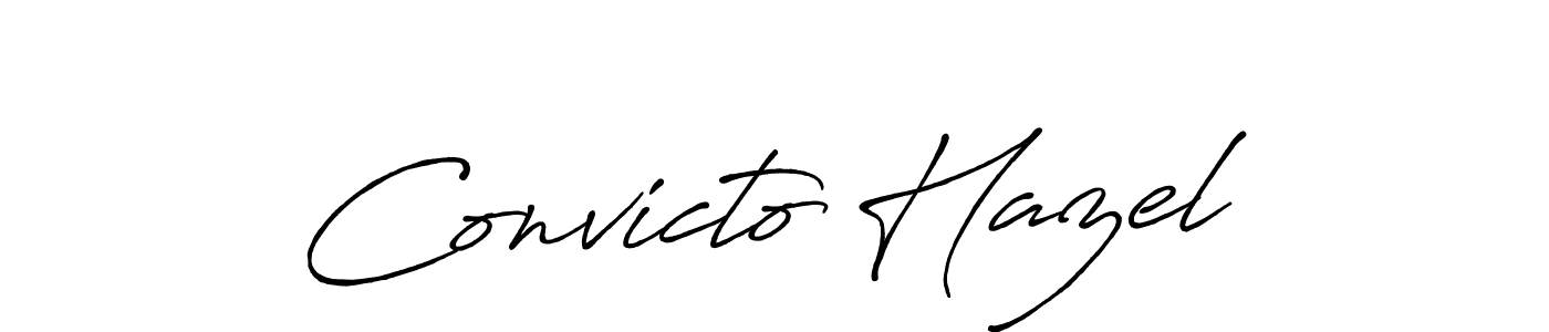 Make a beautiful signature design for name Convicto Hazel. With this signature (Antro_Vectra_Bolder) style, you can create a handwritten signature for free. Convicto Hazel signature style 7 images and pictures png