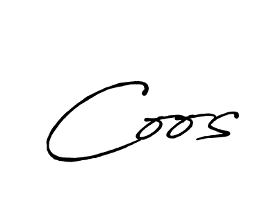 Coos stylish signature style. Best Handwritten Sign (Antro_Vectra_Bolder) for my name. Handwritten Signature Collection Ideas for my name Coos. Coos signature style 7 images and pictures png